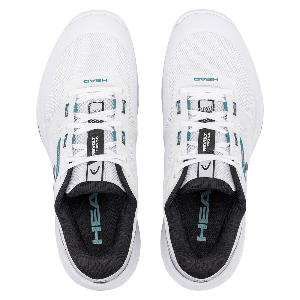 HEAD Revolt Evo 5.0 Court Shoe - White/Black - Pickleball Sports Smart Buy