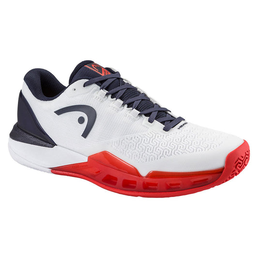 HEAD Revolt Pro 5.0 Court Shoe - White/Navy/Red - Pickleball Sports Essential
