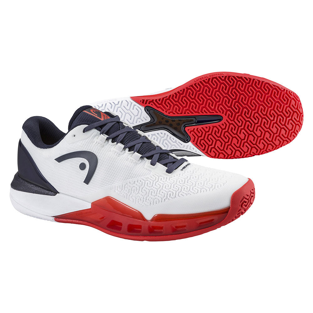 HEAD Revolt Pro 5.0 Court Shoe - White/Navy/Red - Pickleball Sports Essential