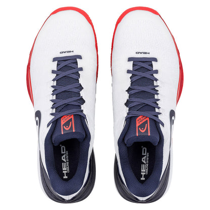 HEAD Revolt Pro 5.0 Court Shoe - White/Navy/Red - Pickleball Sports Essential