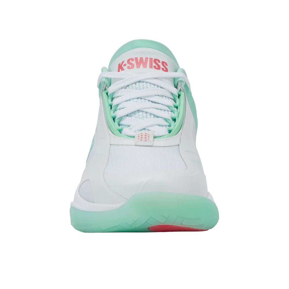 K-Swiss K-Frame Pickleball Shoe - White/Neon Mint/Hot Neon Pink - Pickleball Sports Best Seller