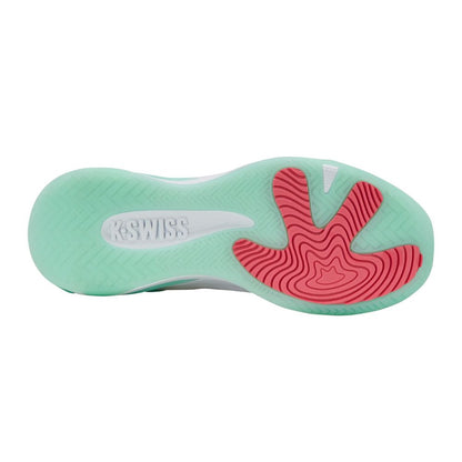 K-Swiss K-Frame Pickleball Shoe - White/Neon Mint/Hot Neon Pink - Pickleball Sports Best Seller