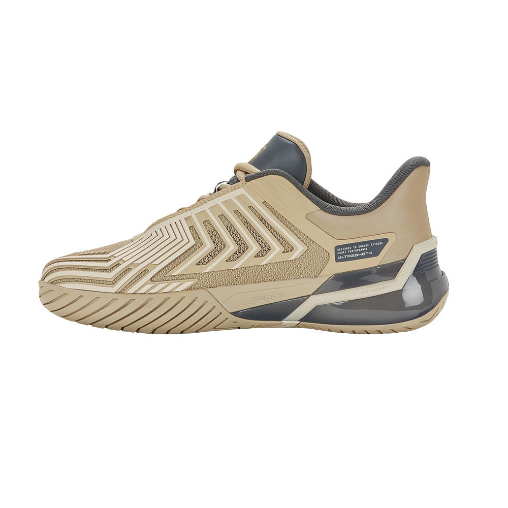 K-Swiss Ultra Shot 4 Pickleball Shoe, Pale Khaki/Turbulence/Whitecap Gray - Pickleball Sports Classic