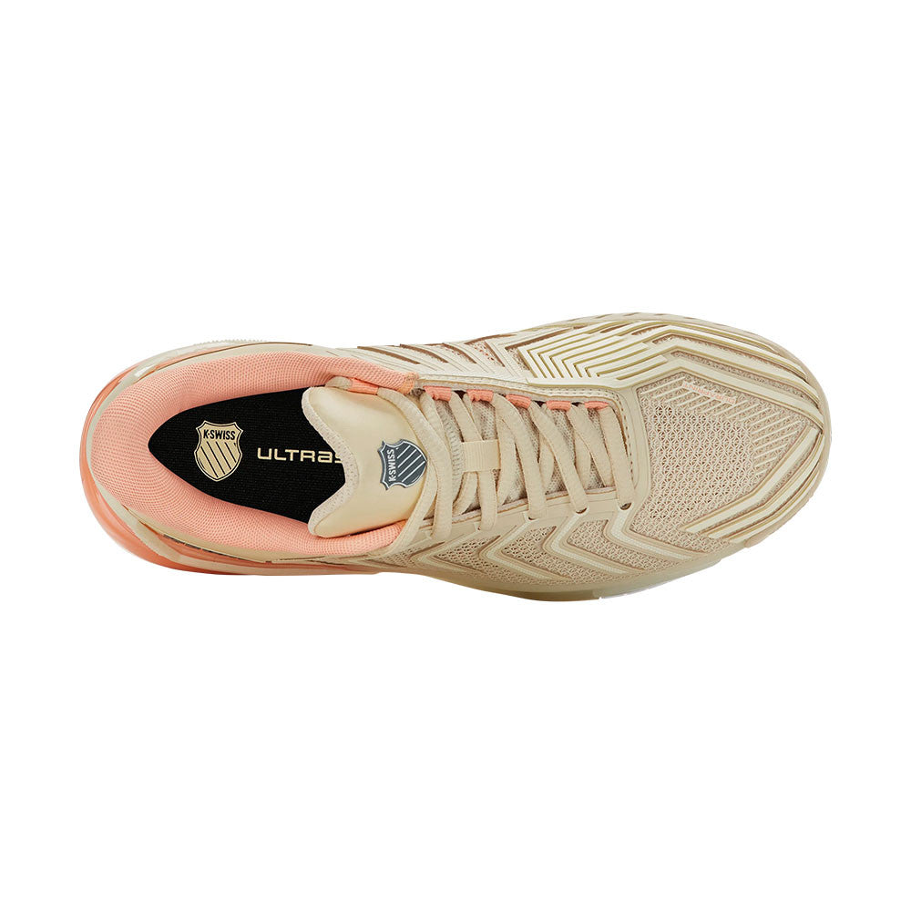 K-Swiss Ultra Shot 4 Pickleball Shoe - Whitecap Gray/Peach Parfait/Egret - Pickleball Sports Customer Favorite