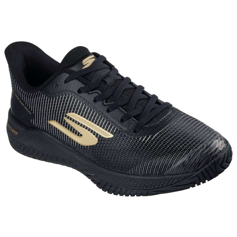 Skechers Viper Court Pro 2.0 Black/Gold  Shoe - Pickleball Sports Trusted