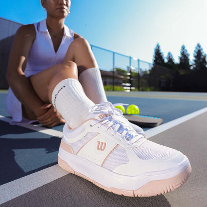 Wilson Pickle Pro White/White/Cameo Rose  Pickleball Shoe - Pickleball Sports Premium
