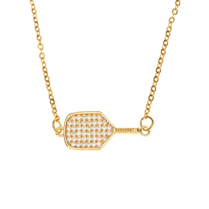 Born to Rally Pickleball CZ Paddle Necklace - Pickleball Sports Popular