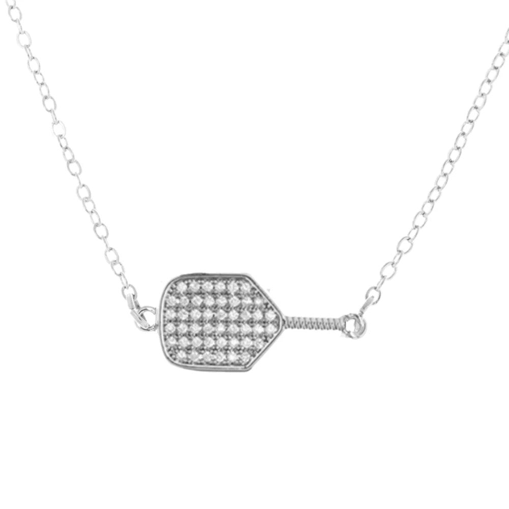 Born to Rally Pickleball CZ Paddle Necklace - Pickleball Sports Popular