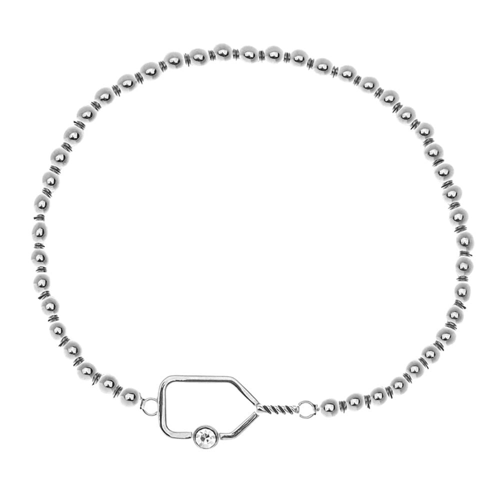 Born to Rally Pickleball Paddle Beaded Rhinestone Bracelet - Pickleball Sports Trending