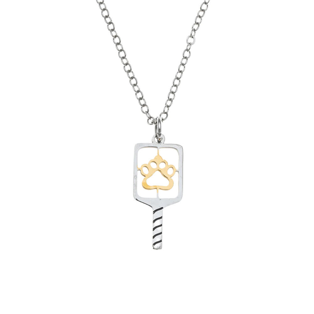 Born to Rally Pickleball Paw Necklace - Pickleball Sports Best Seller