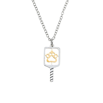 Born to Rally Pickleball Paw Necklace - Pickleball Sports Best Seller