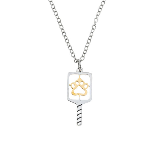 Born to Rally Pickleball Paw Necklace - Pickleball Sports Best Seller