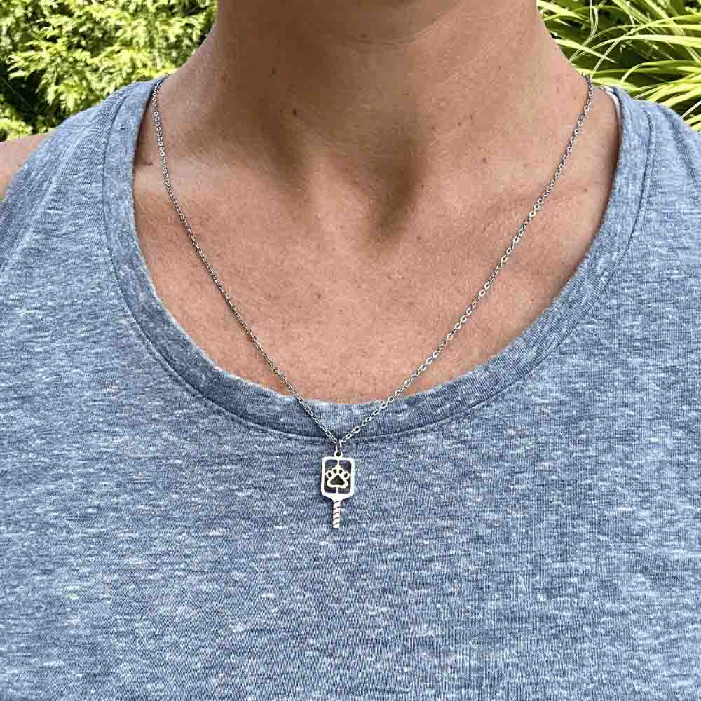 Born to Rally Pickleball Paw Necklace - Pickleball Sports Best Seller