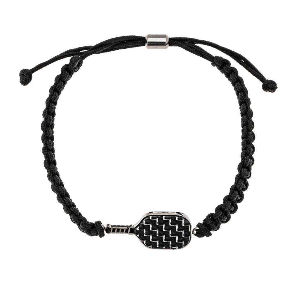 Born to Rally Pickleball Stainless Steel Carbon Fiber Bracelet - Pickleball Sports Exclusive