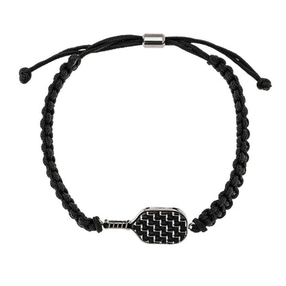 Born to Rally Pickleball Stainless Steel Carbon Fiber Bracelet - Pickleball Sports Exclusive