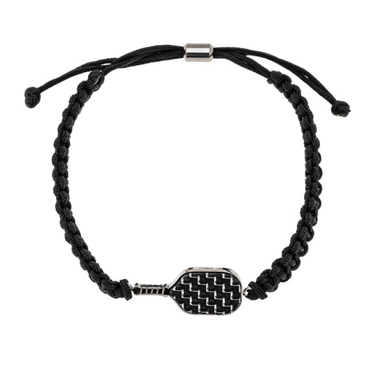 Born to Rally Pickleball Stainless Steel Carbon Fiber Bracelet - Pickleball Sports Exclusive
