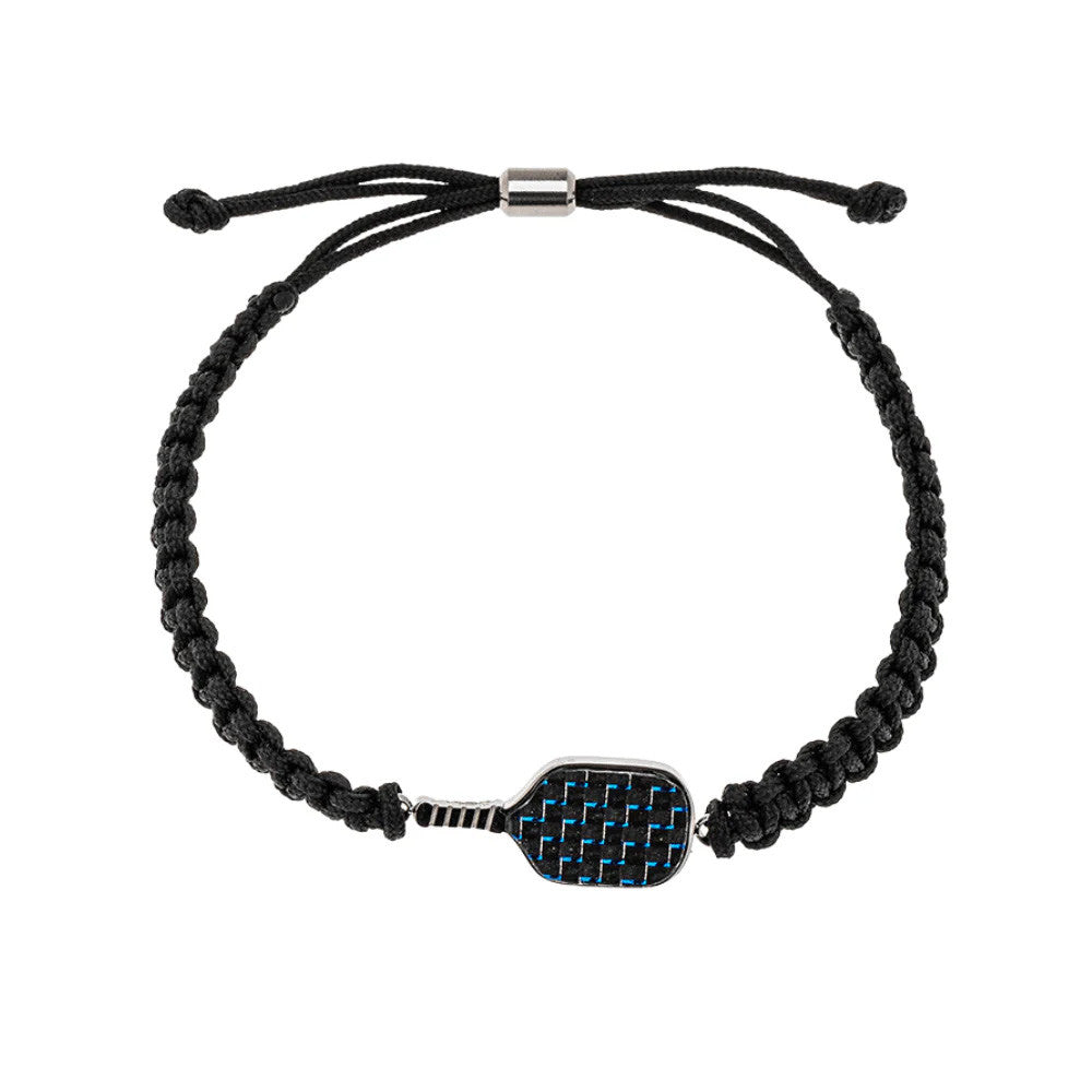 Born to Rally Pickleball Stainless Steel Carbon Fiber Bracelet - Pickleball Sports Exclusive