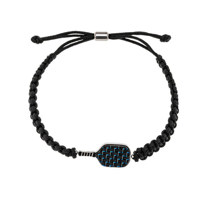 Born to Rally Pickleball Stainless Steel Carbon Fiber Bracelet - Pickleball Sports Exclusive