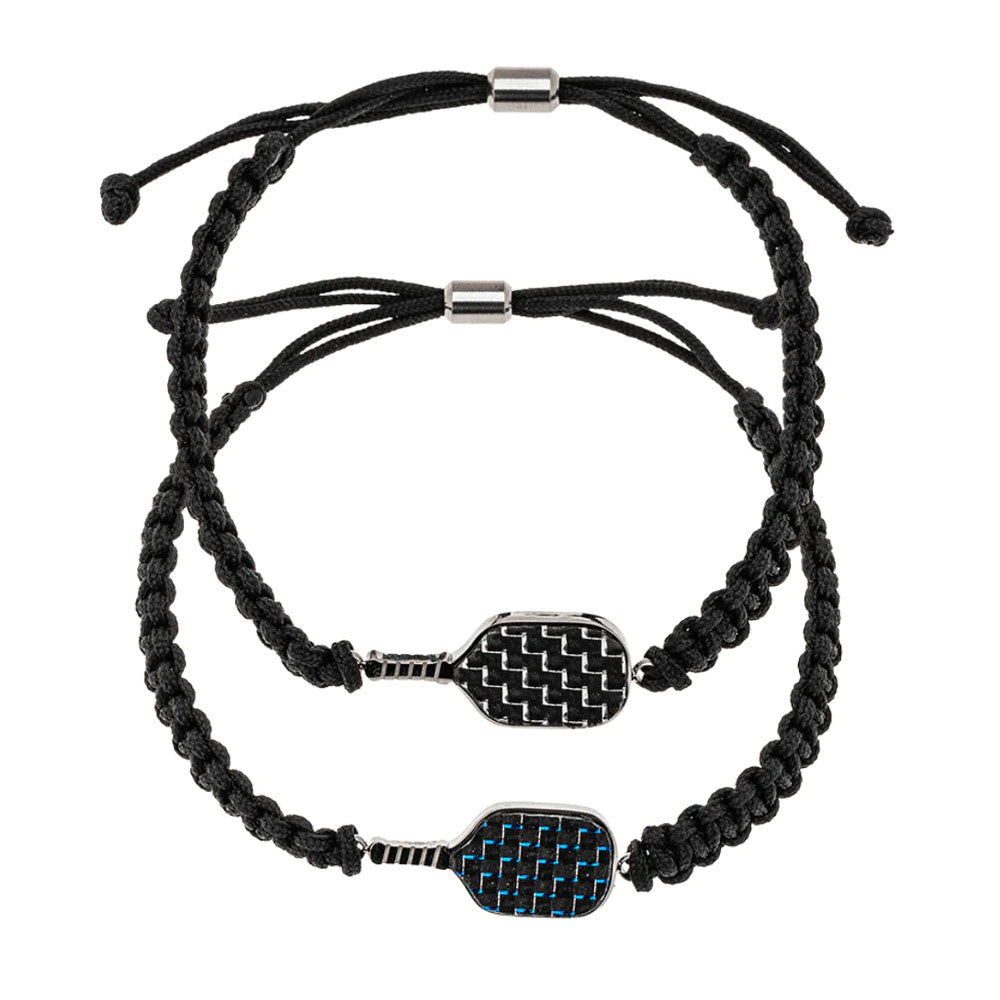 Born to Rally Pickleball Stainless Steel Carbon Fiber Bracelet - Pickleball Sports Exclusive