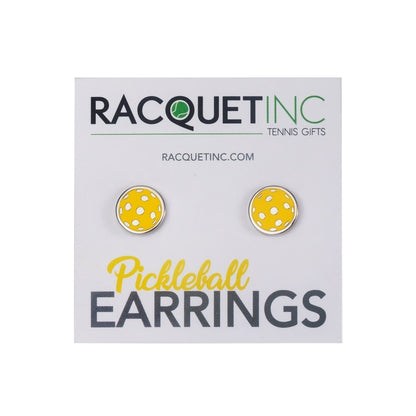 Yellow Pickleball Ball Earrings Flat - Pickleball Sports Best Price