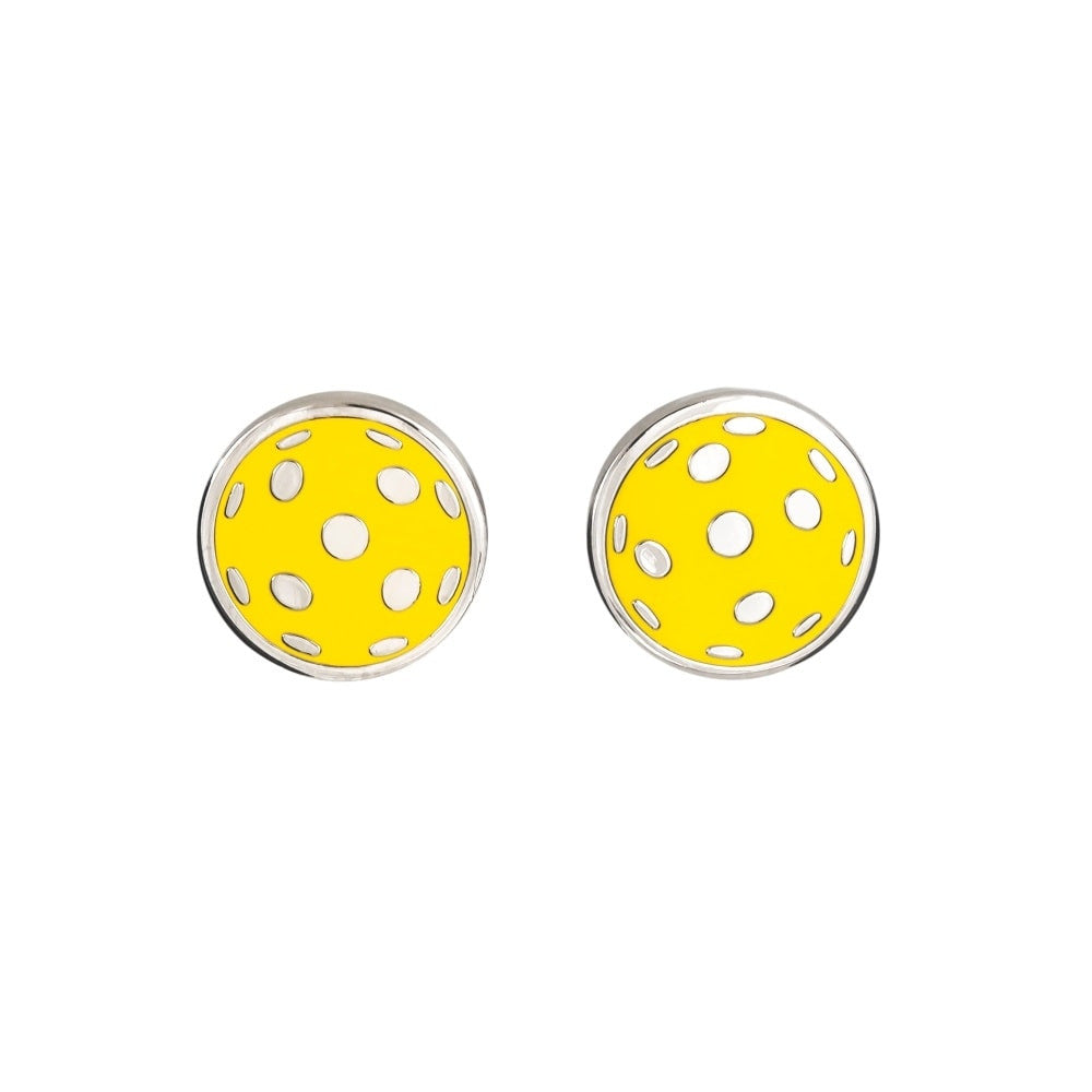 Yellow Pickleball Ball Earrings Flat - Pickleball Sports Best Price