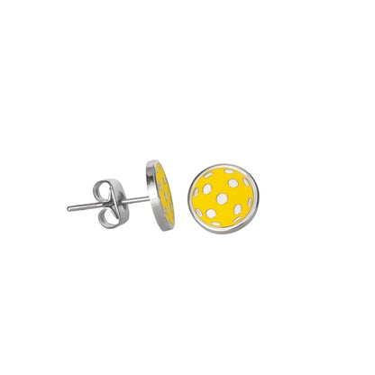 Yellow Pickleball Ball Earrings Flat - Pickleball Sports Best Price