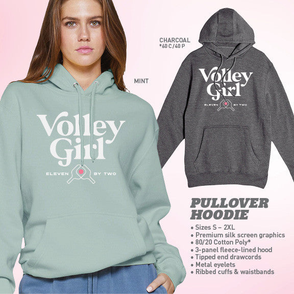 ZER002 Volley Girl Hooded Sweatshirt - Unisex - Pickleball Sports Best Seller