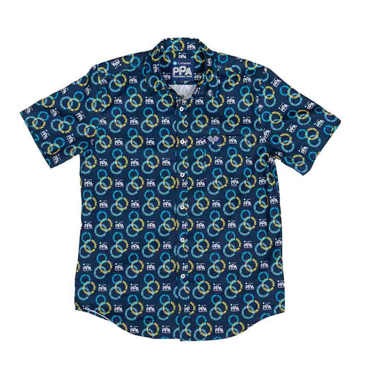 PPa Circle Short Sleeve Button Down Shirt - Unisex - Pickleball Sports Featured