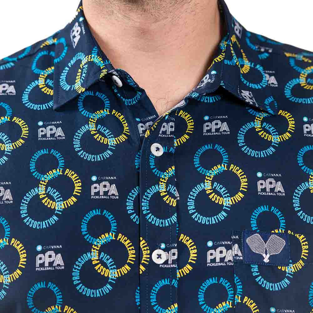 PPa Circle Short Sleeve Button Down Shirt - Unisex - Pickleball Sports Featured