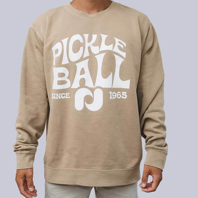 Heritage Pickle-ball Groovy Crew Neck Sweatshirt - Pickleball Sports Recommended