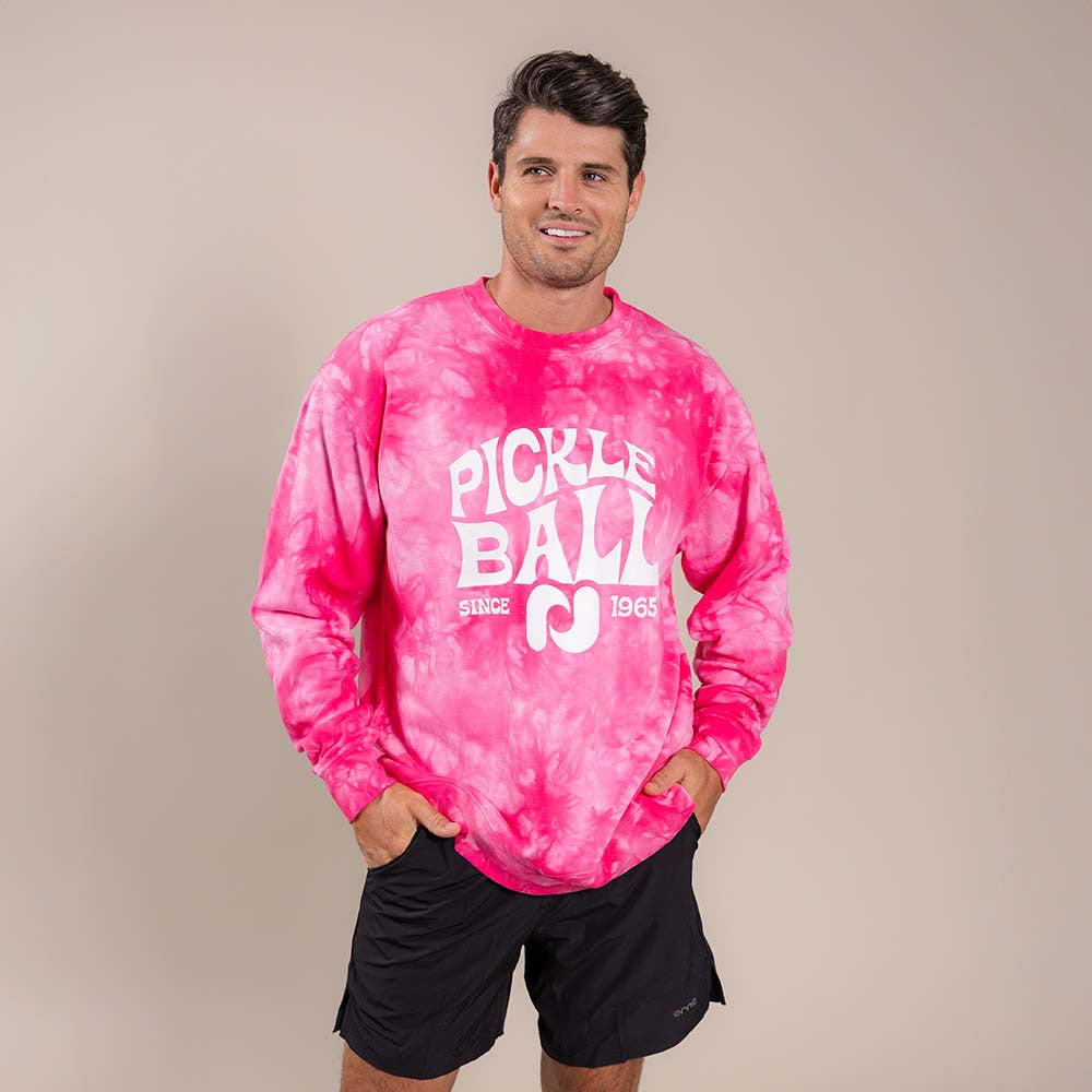 Heritage Pickle-ball Groovy Crew Neck Sweatshirt - Pickleball Sports Recommended
