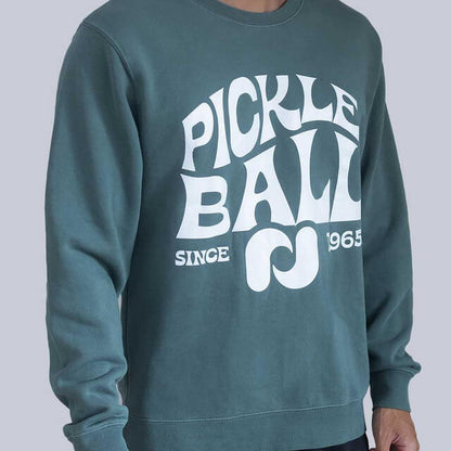 Heritage Pickle-ball Groovy Crew Neck Sweatshirt - Pickleball Sports Recommended