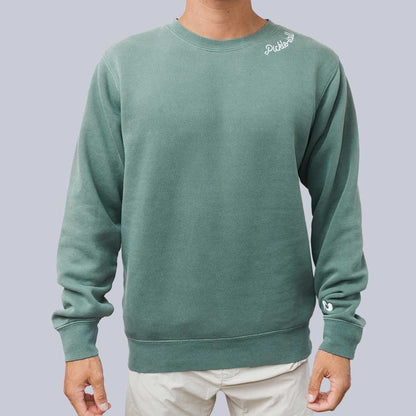 Heritage Pickle-ball Embroidered Cursive Crew Neck Sweatshirt - Pickleball Sports Best Seller
