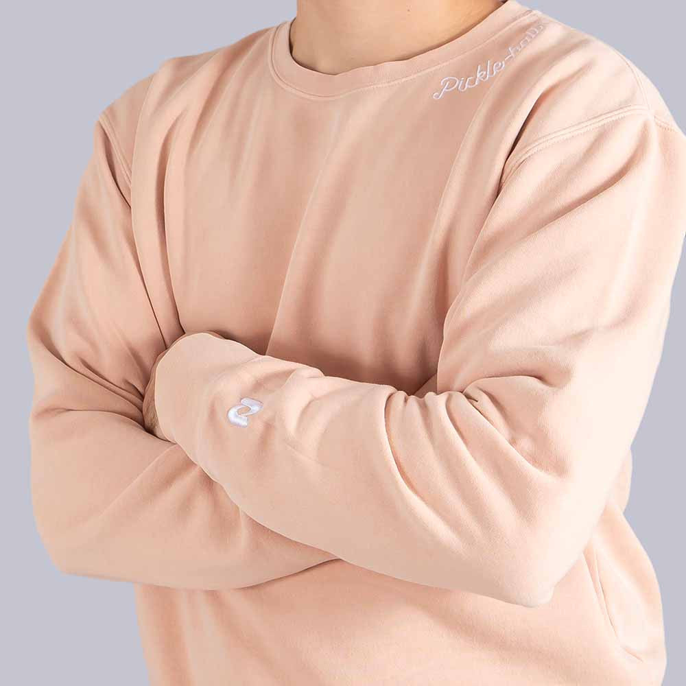 Heritage Pickle-ball Embroidered Cursive Crew Neck Sweatshirt - Pickleball Sports Best Seller