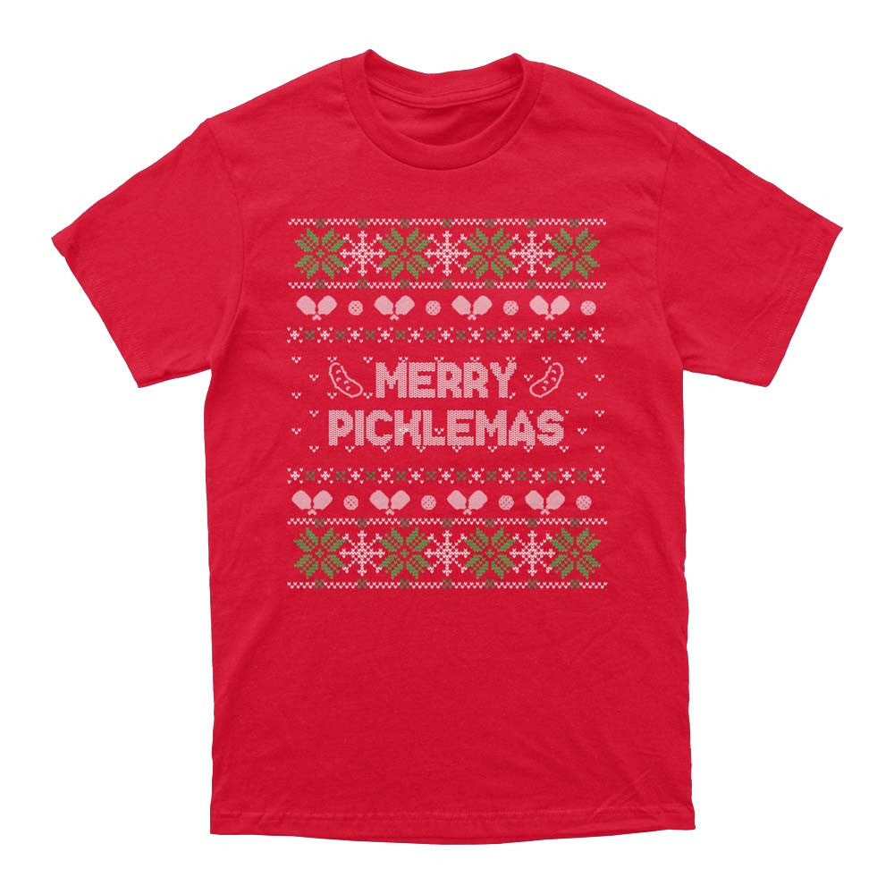 Wallflower Merry Xmas Fairisle T-Shirt - Unisex - Pickleball Sports New