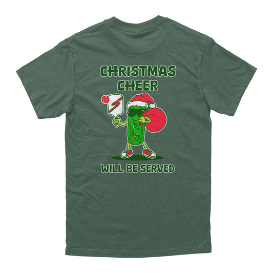 Wallflower Christmas Cheer Served Pickle T-Shirt - Unisex - Pickleball Sports Customer Favorite