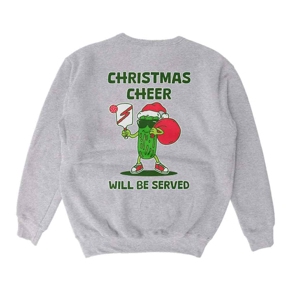 Wallflower Christmas Cheer Served Pickle Crewneck Sweatshirt - Unisex - Pickleball Sports Exclusive