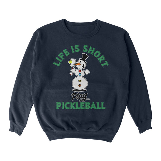 Wallflower Life is Short Melted Snowman Crewneck Sweatshirt - Unisex - Pickleball Sports Trusted