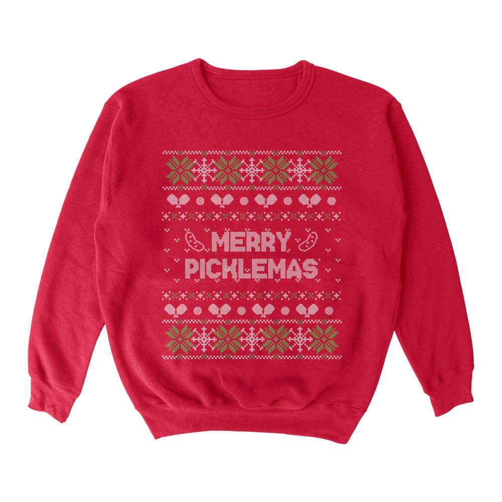 Wallflower Merry Xmas Fairisle Crewneck Sweatshirt - Unisex - Pickleball Sports Essential