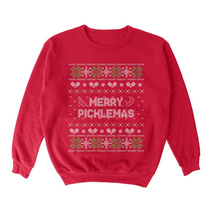 Wallflower Merry Xmas Fairisle Crewneck Sweatshirt - Unisex - Pickleball Sports Essential